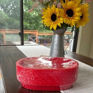 New Set of Red Plastic Baskets
